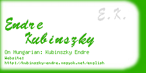 endre kubinszky business card